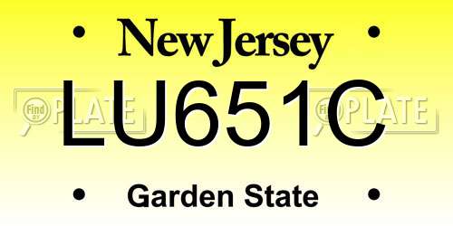 LU651C New Jersey License Plate