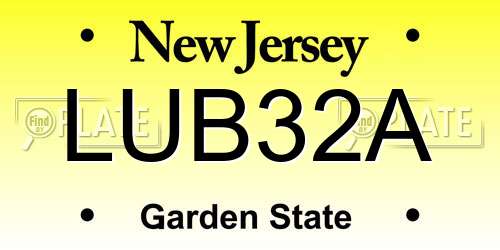 LUB32A New Jersey License Plate