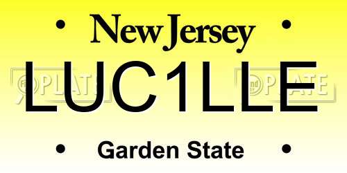 LUC1LLE New Jersey License Plate