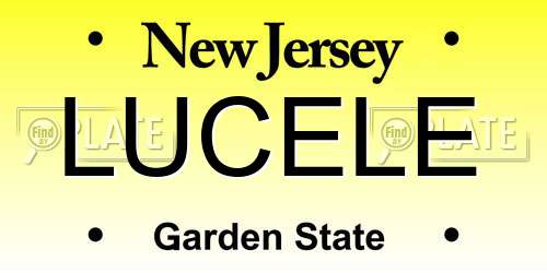 LUCELE New Jersey License Plate