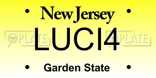 LUCI4 New Jersey License Plate