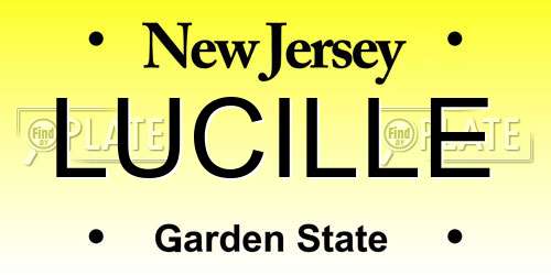 LUCILLE New Jersey License Plate