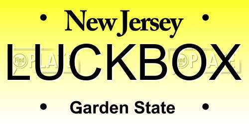 LUCKBOX New Jersey License Plate