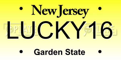 LUCKY16 New Jersey License Plate