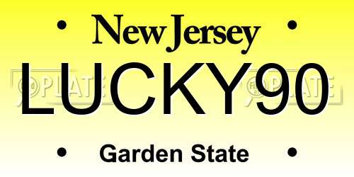 LUCKY90 New Jersey License Plate