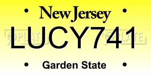 LUCY741 New Jersey License Plate