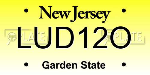 LUD12O New Jersey License Plate