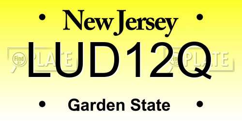 LUD12Q New Jersey License Plate