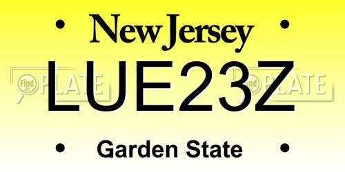 LUE23Z New Jersey License Plate