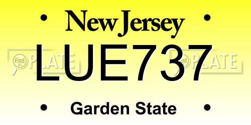 LUE737 New Jersey License Plate
