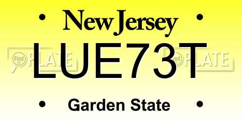 LUE73T New Jersey License Plate