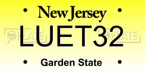 LUET32 New Jersey License Plate
