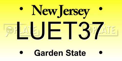 LUET37 New Jersey License Plate
