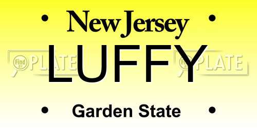 LUFFY New Jersey License Plate
