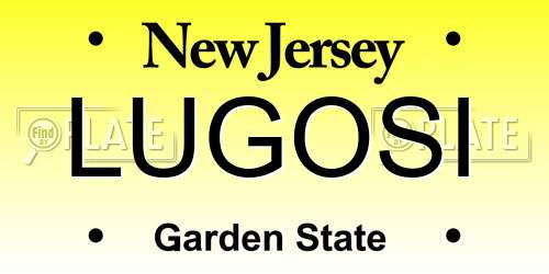 LUGOSI New Jersey License Plate