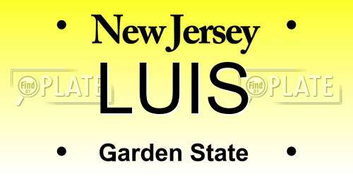 LUIS New Jersey License Plate