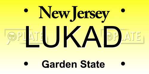 LUKAD New Jersey License Plate