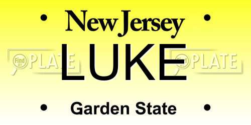 LUKE New Jersey License Plate