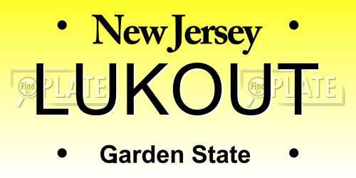 LUKOUT New Jersey License Plate