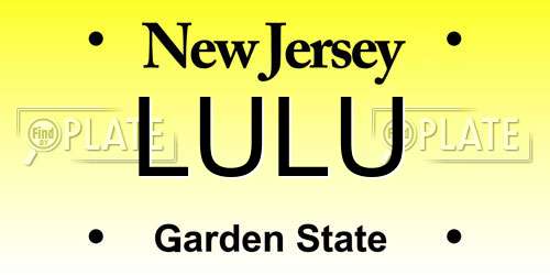 LULU New Jersey License Plate