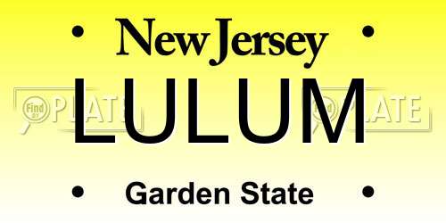 LULUM New Jersey License Plate