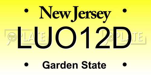 LUO12D New Jersey License Plate