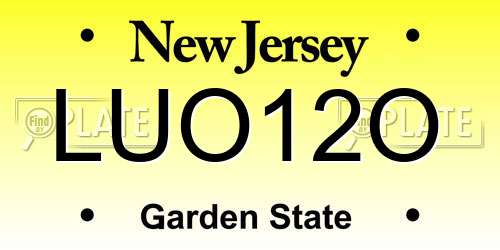 LUO12O New Jersey License Plate