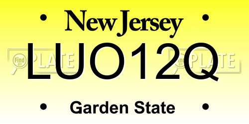 LUO12Q New Jersey License Plate