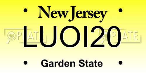 LUOI20 New Jersey License Plate