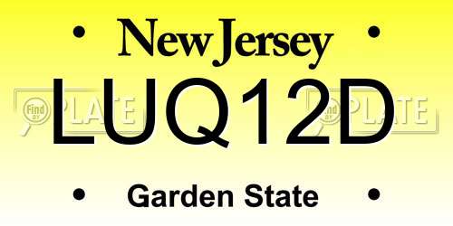 LUQ12D New Jersey License Plate