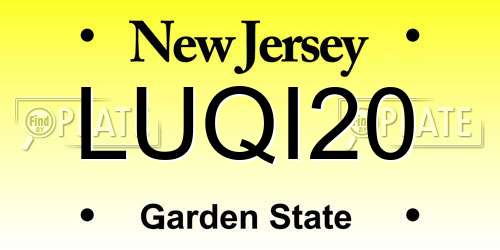 LUQI20 New Jersey License Plate