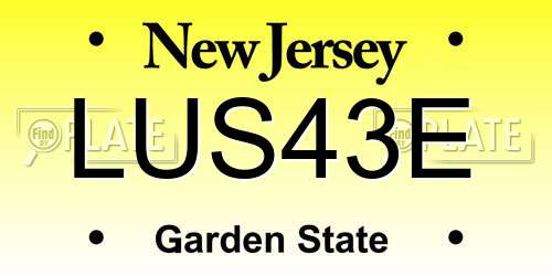 LUS43E New Jersey License Plate