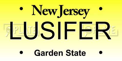 LUSIFER New Jersey License Plate