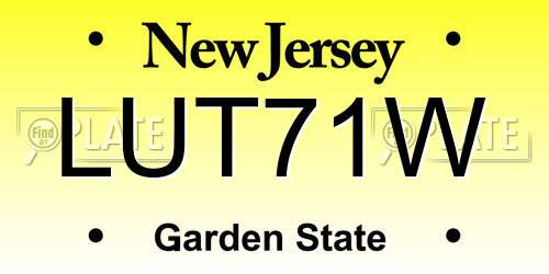 LUT71W New Jersey License Plate