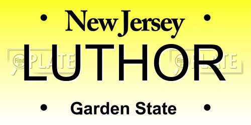 LUTHOR New Jersey License Plate