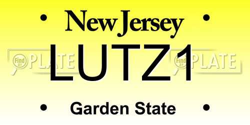 LUTZ1 New Jersey License Plate