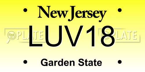 LUV18 New Jersey License Plate