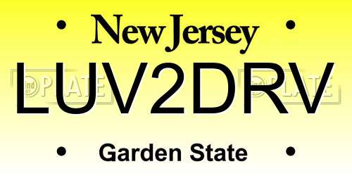 LUV2DRV New Jersey License Plate