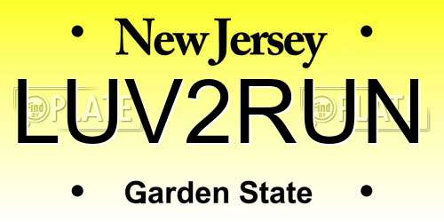 LUV2RUN New Jersey License Plate