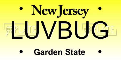 LUVBUG New Jersey License Plate