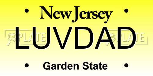 LUVDAD New Jersey License Plate