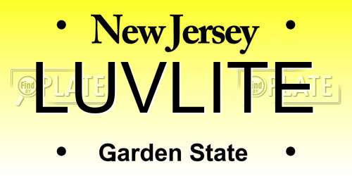 LUVLITE New Jersey License Plate