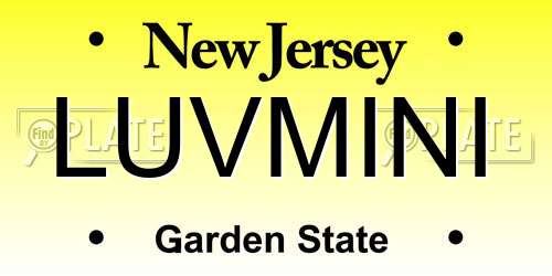 LUVMINI New Jersey License Plate