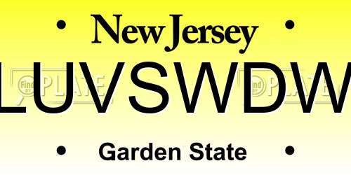 LUVSWDW New Jersey License Plate
