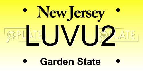 LUVU2 New Jersey License Plate