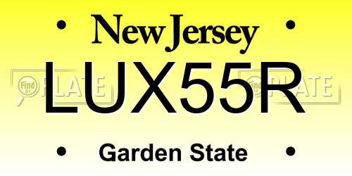 LUX55R New Jersey License Plate
