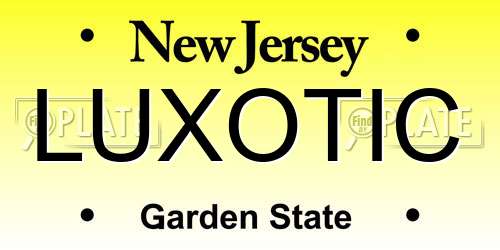 LUXOTIC New Jersey License Plate