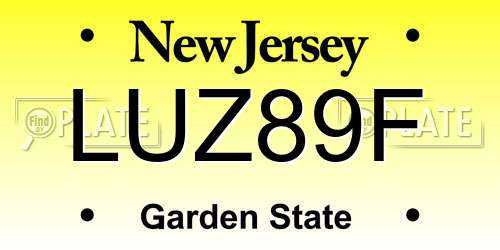 LUZ89F New Jersey License Plate