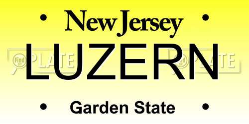 LUZERN New Jersey License Plate