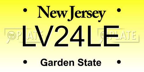 LV24LE New Jersey License Plate